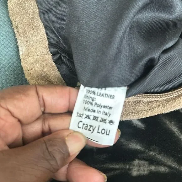 Crazy Lou Paris Graphic Suede Messenger Bag - Picture 9 of 9